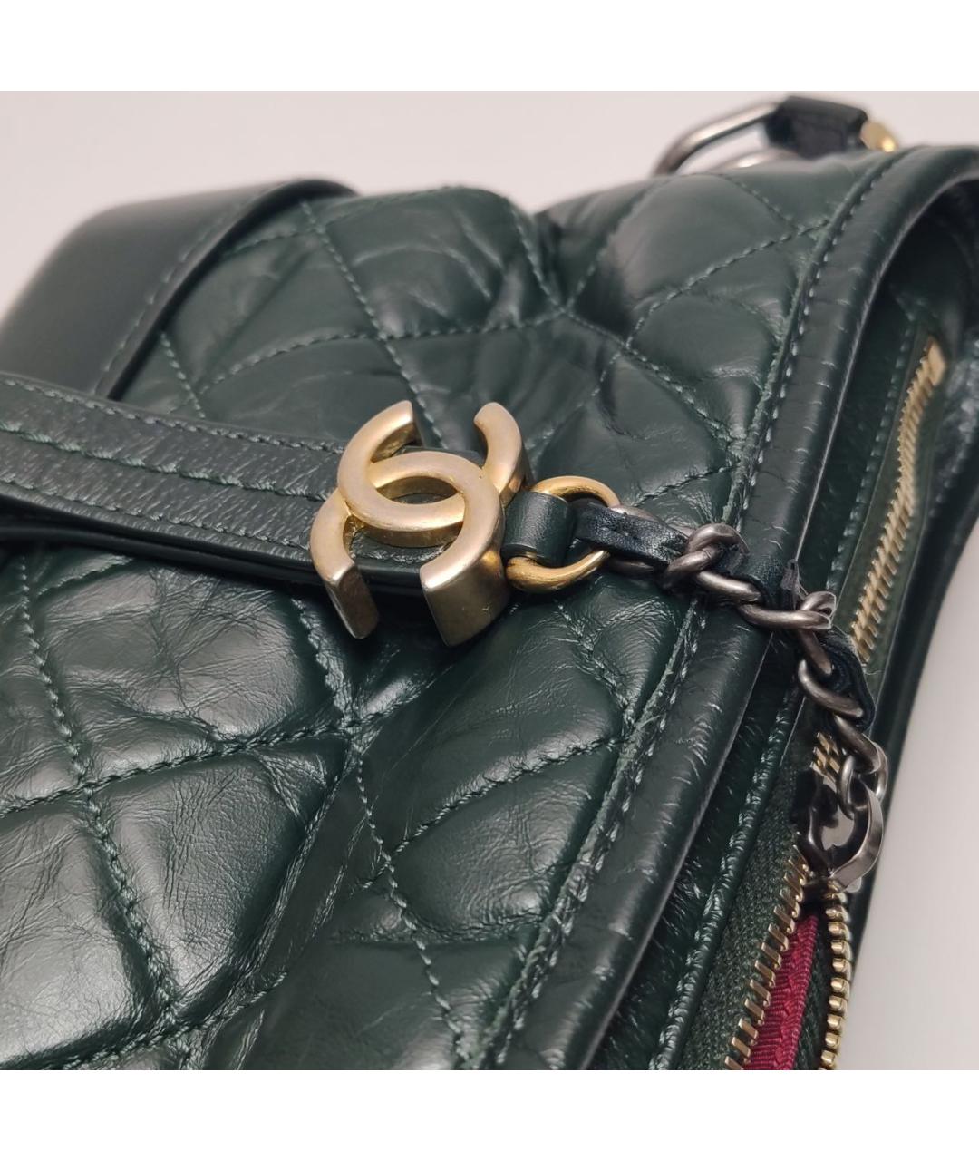 CHANEL Зеленая кожаная сумка через плечо, фото 8