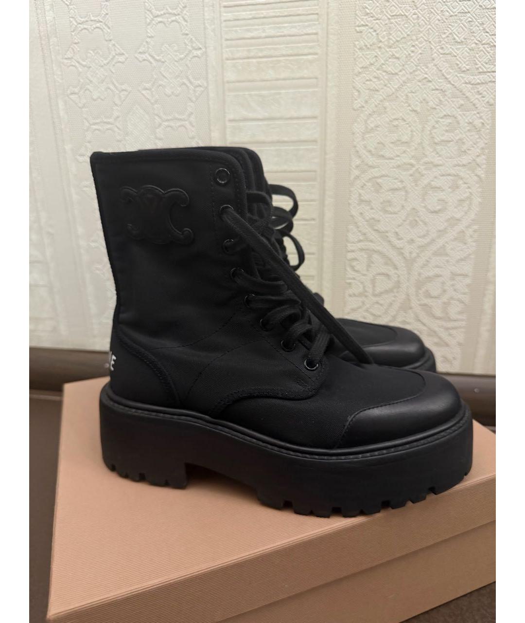 CELINE Черные текстильные ботинки, фото 8