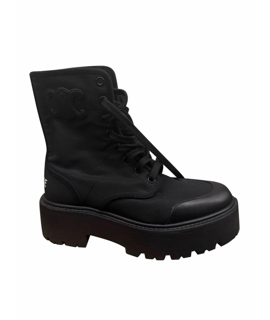 CELINE Черные текстильные ботинки, фото 1