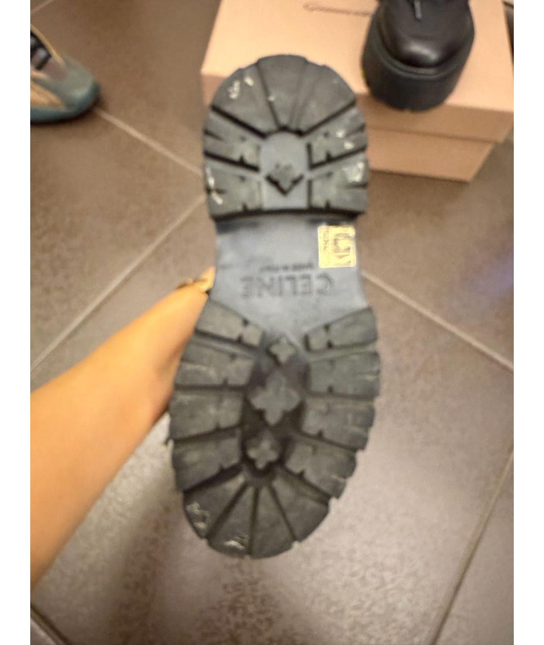 CELINE Черные текстильные ботинки, фото 5