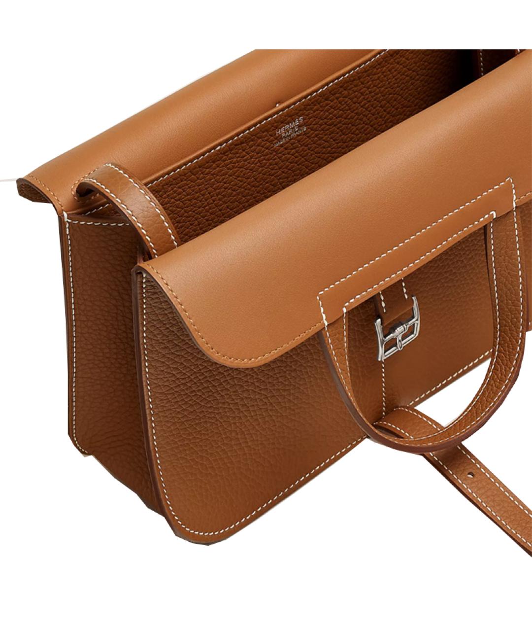 HERMES Коричневая кожаная сумка через плечо, фото 5