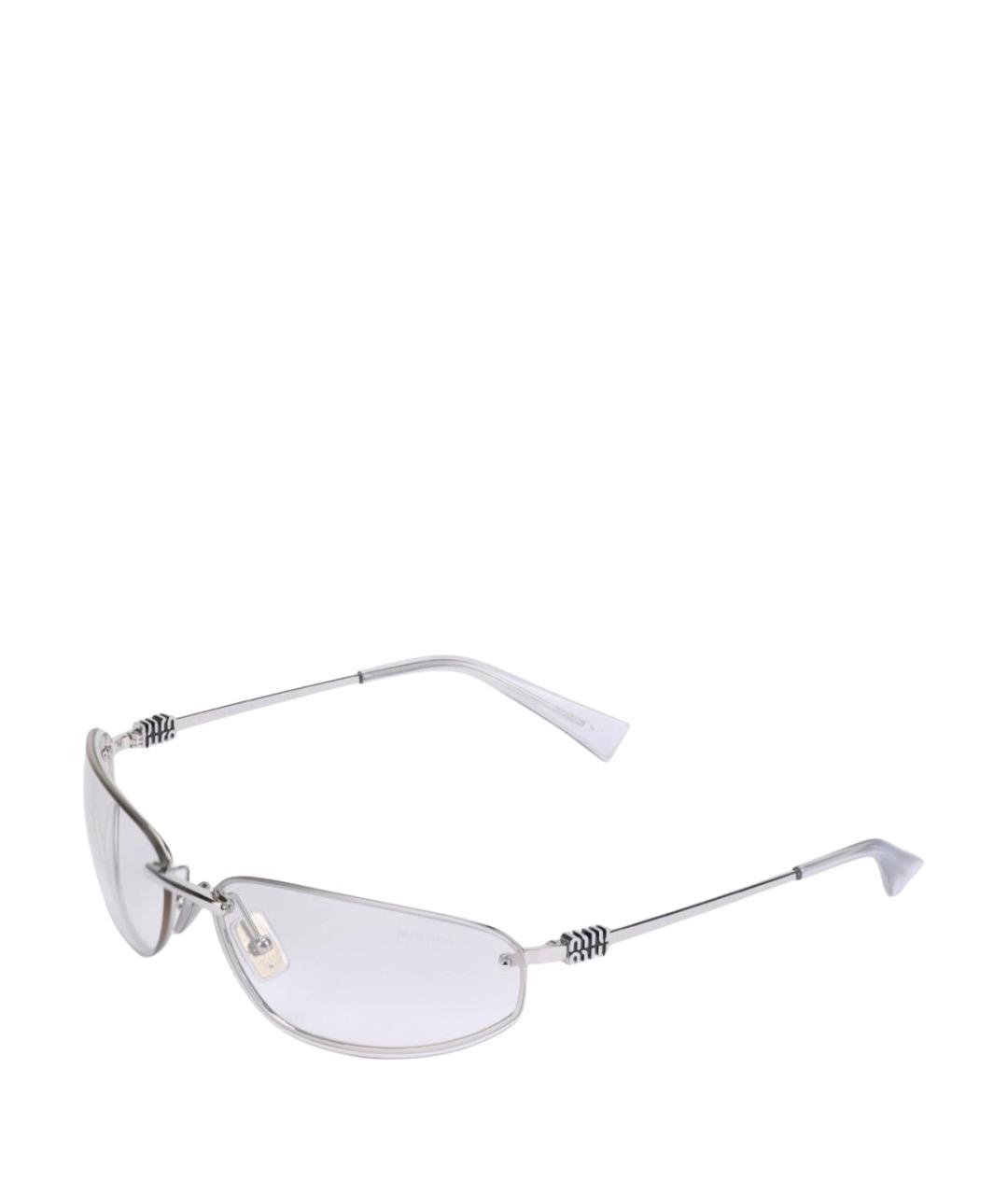 MIU MIU Серебряные металлические солнцезащитные очки, фото 1