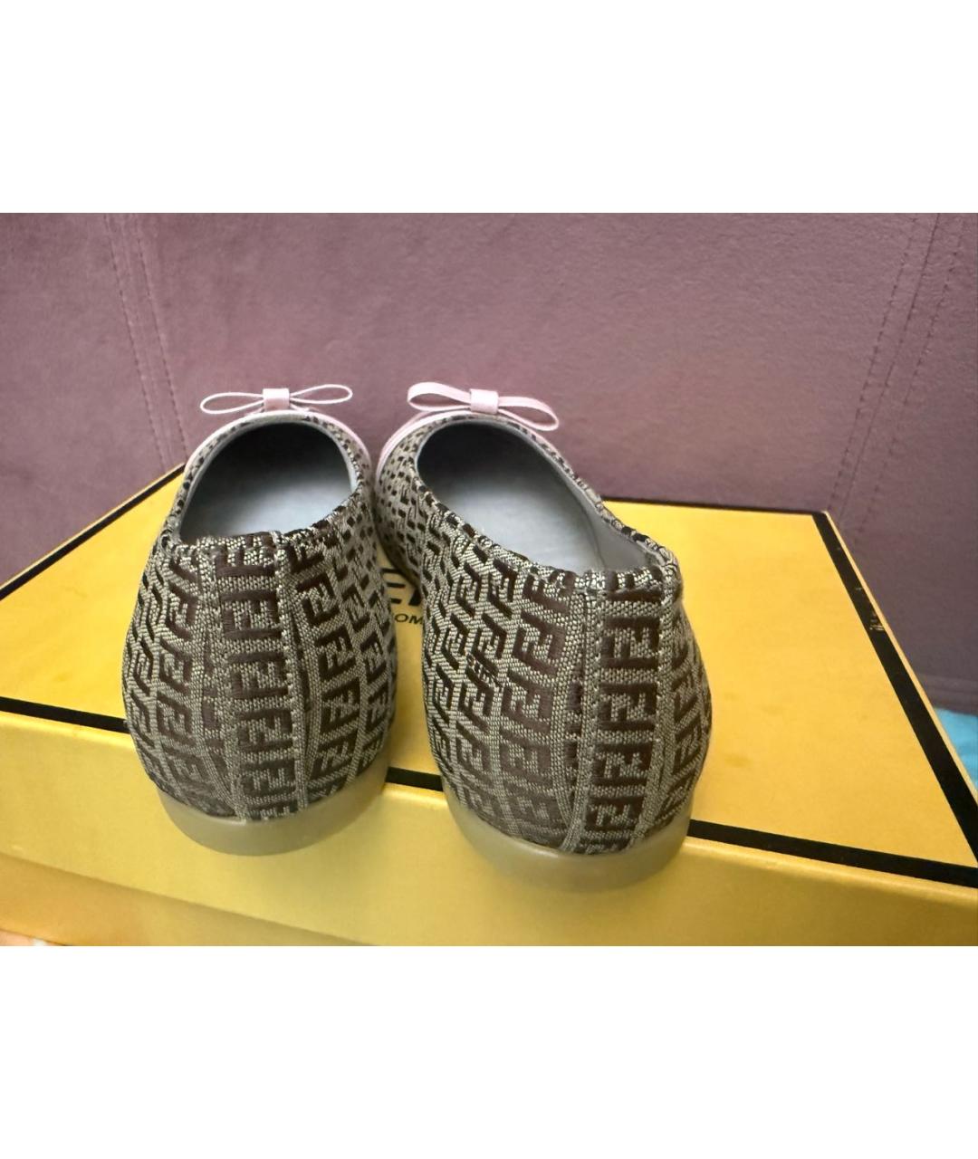 FENDI Мульти текстильные балетки, фото 4