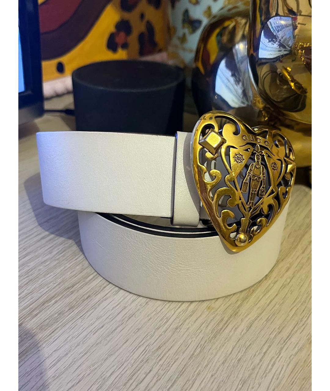 GUCCI Бежевый кожаный ремень, фото 2