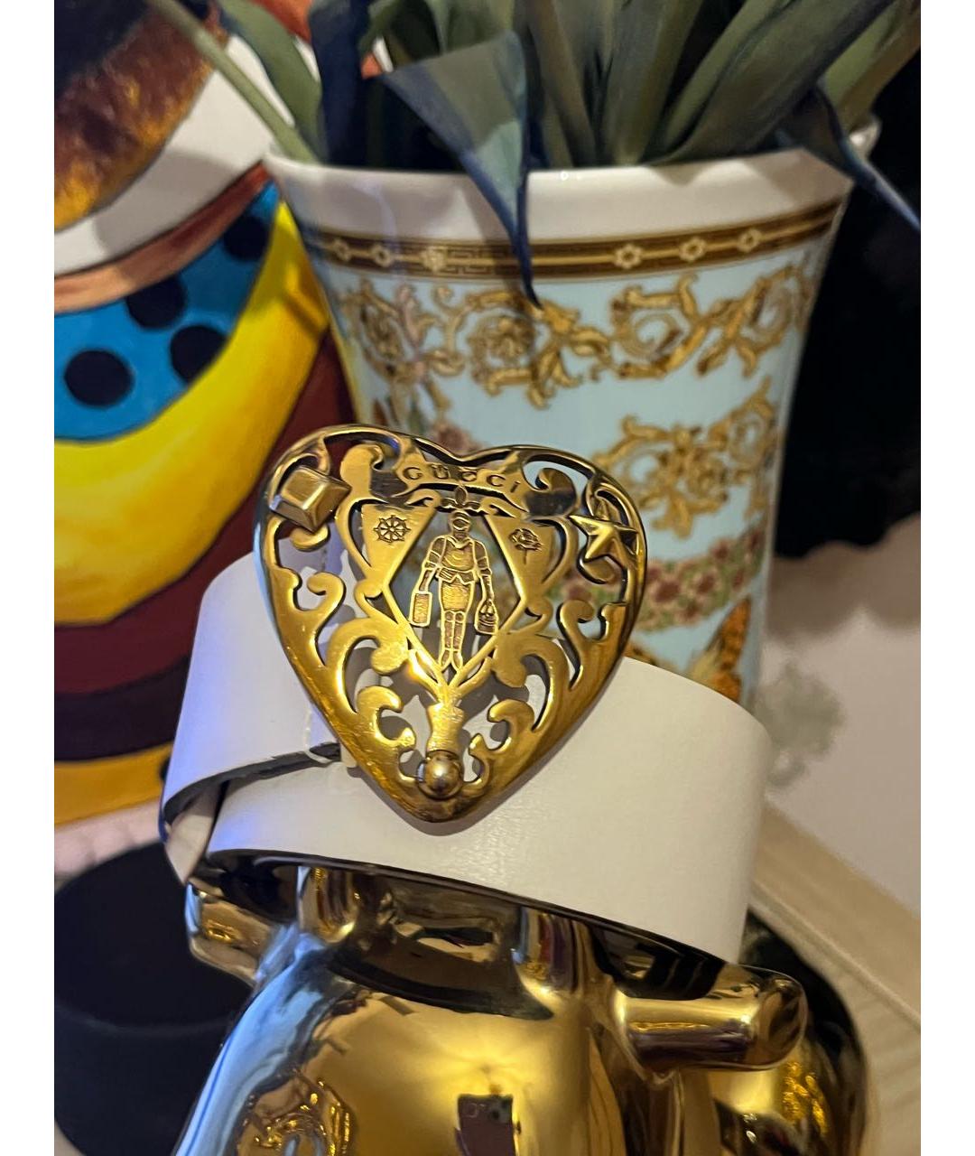 GUCCI Бежевый кожаный ремень, фото 9