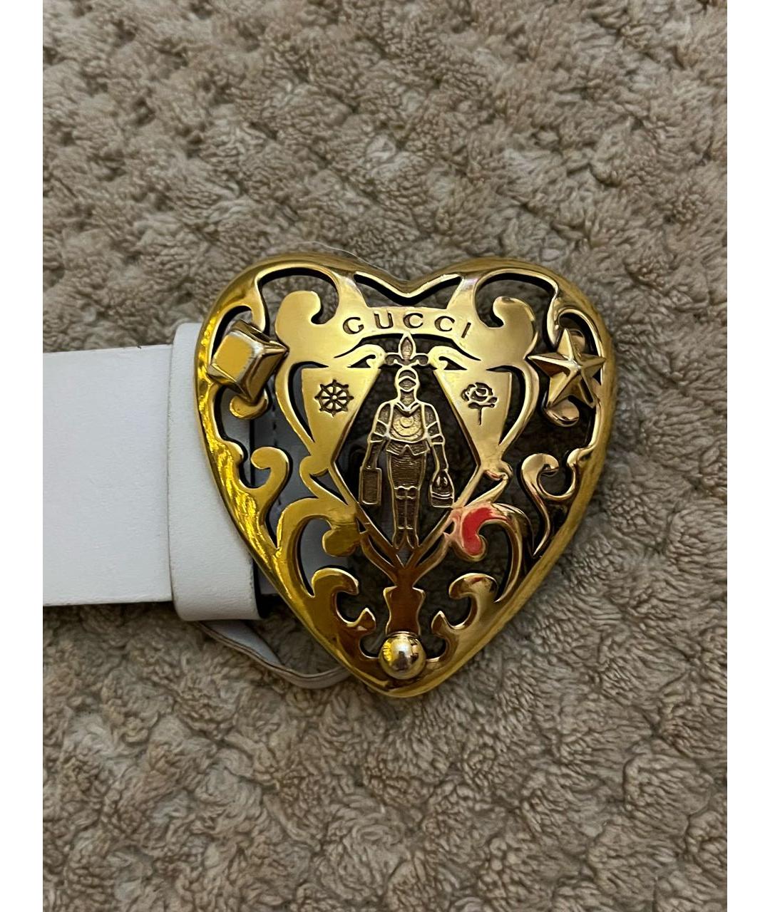 GUCCI Бежевый кожаный ремень, фото 5