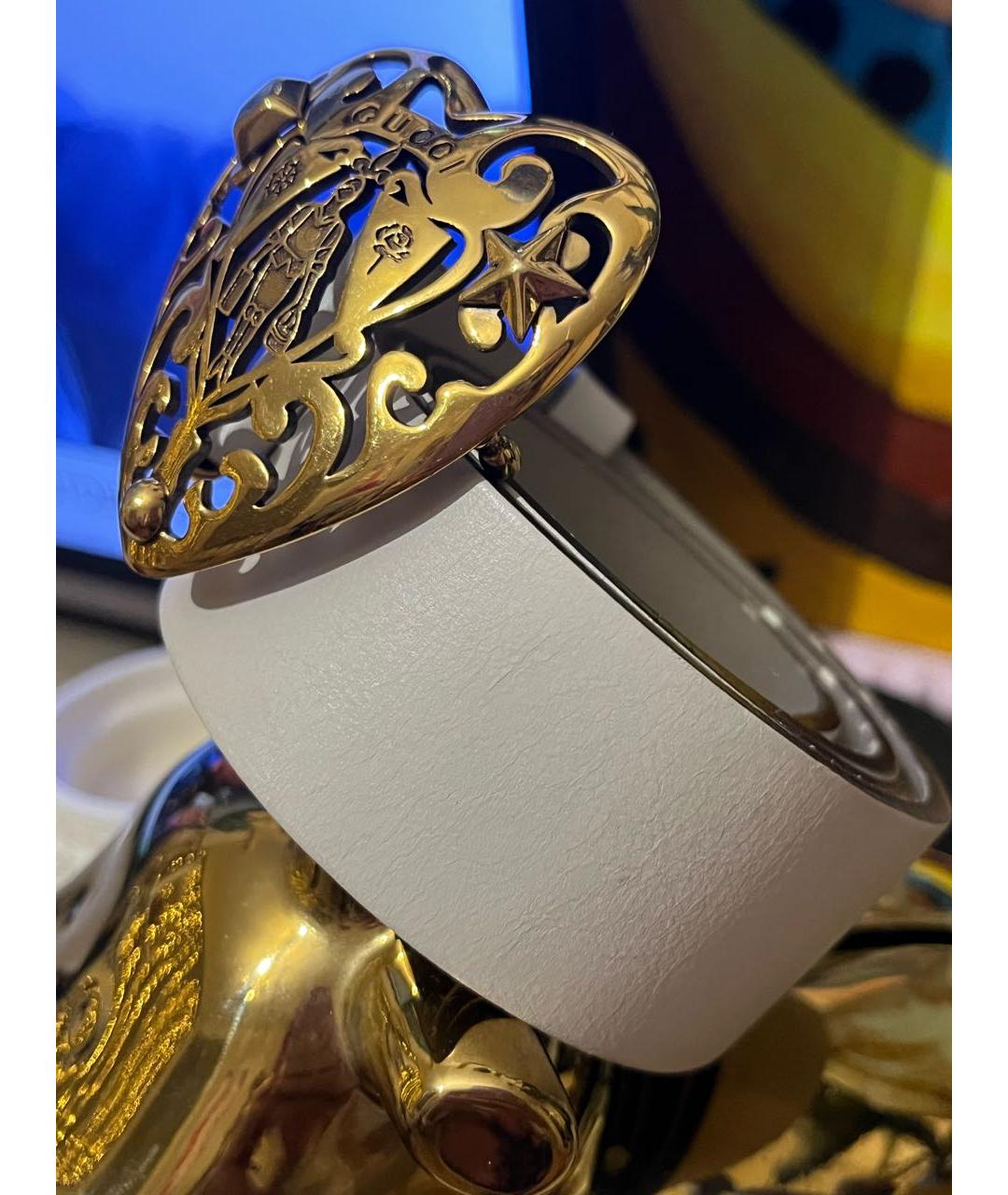 GUCCI Бежевый кожаный ремень, фото 4