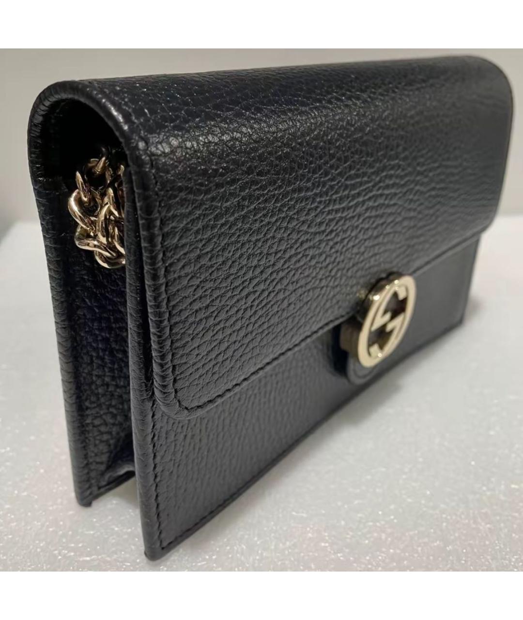 GUCCI Черная кожаная сумка через плечо, фото 7