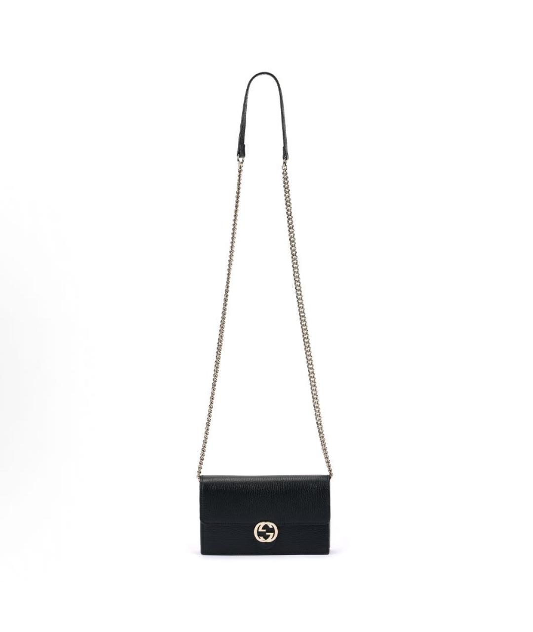 GUCCI Черная кожаная сумка через плечо, фото 9