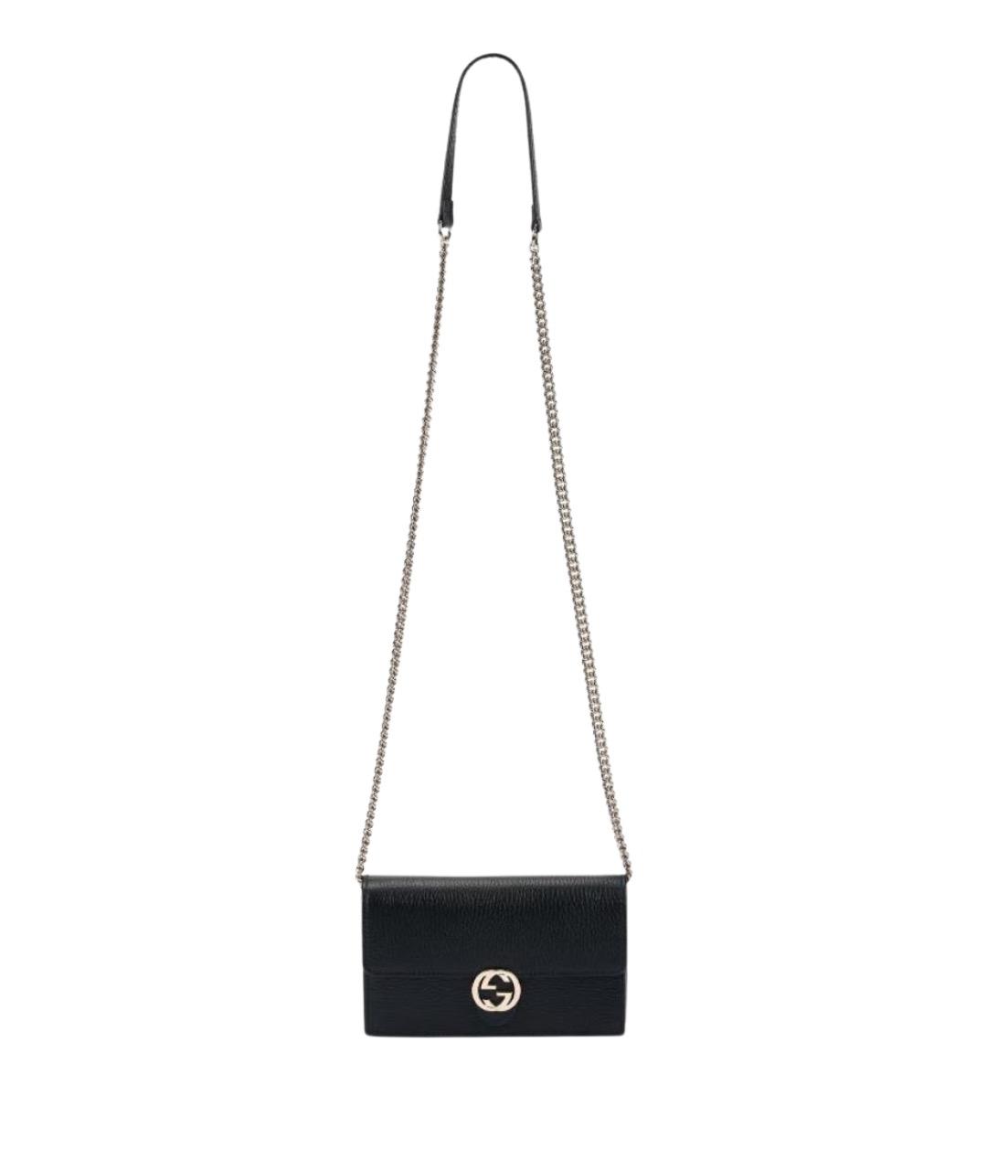 GUCCI Черная кожаная сумка через плечо, фото 1