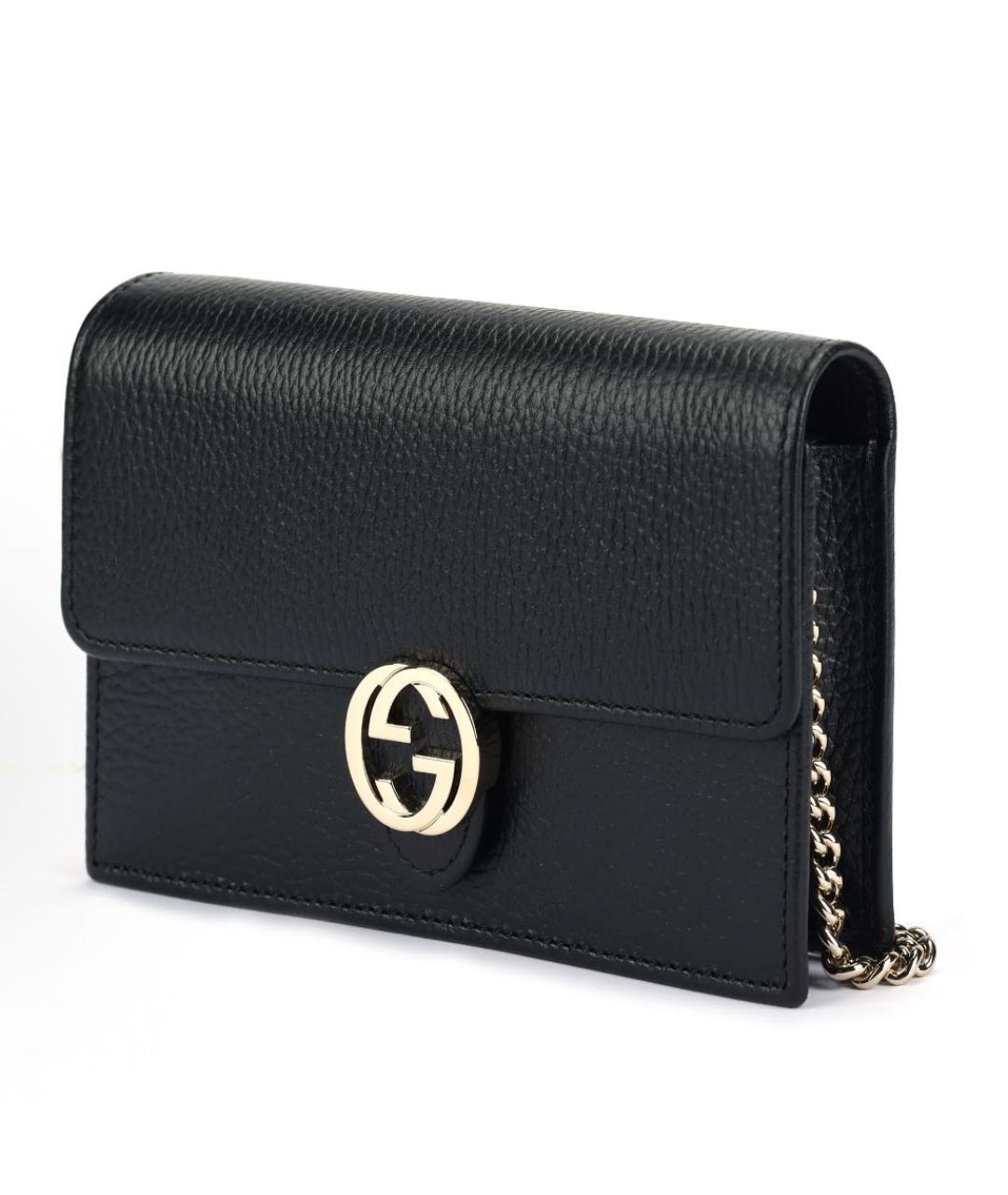 GUCCI Черная кожаная сумка через плечо, фото 2