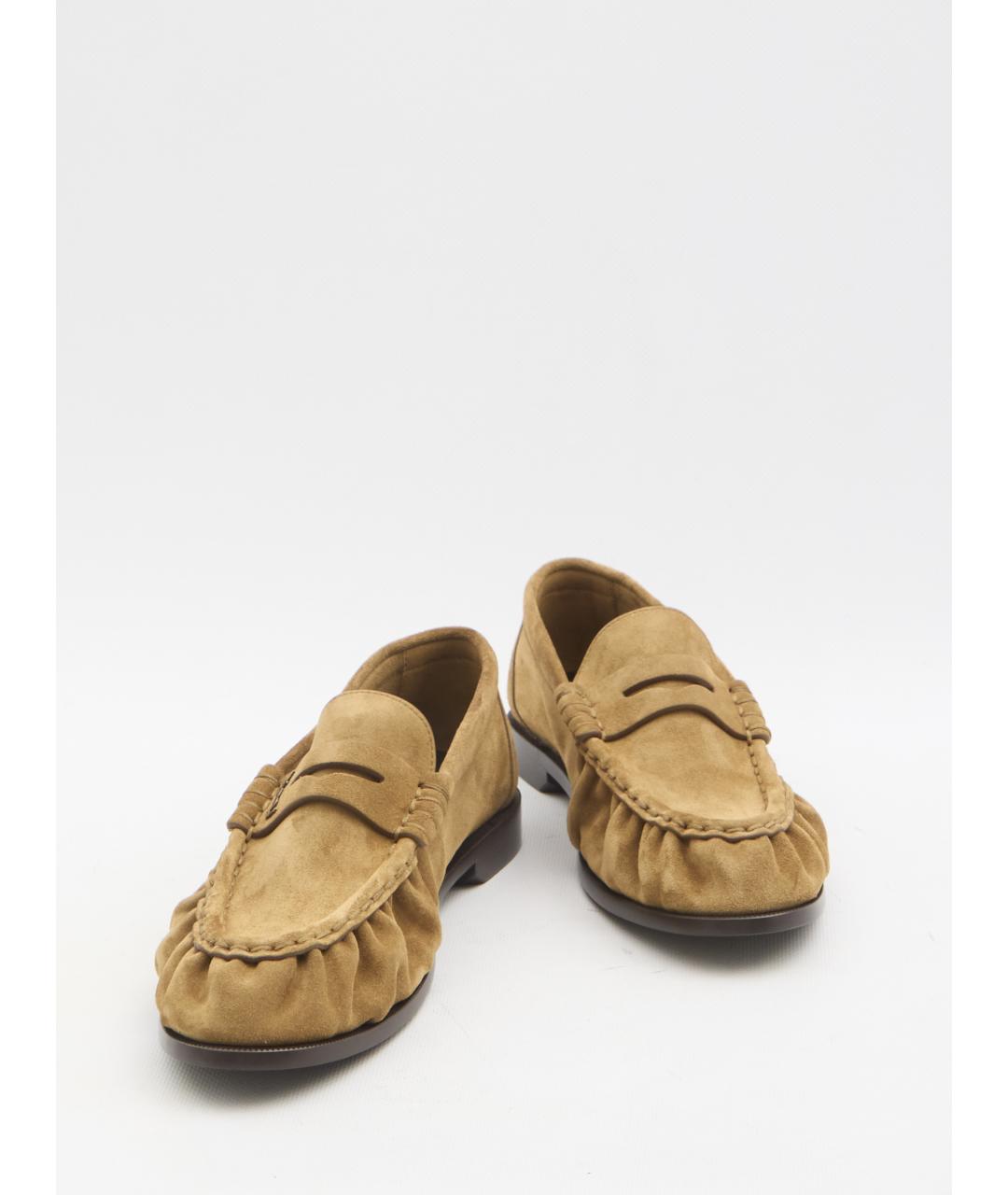 SAINT LAURENT Коричневые кожаные лоферы, фото 5