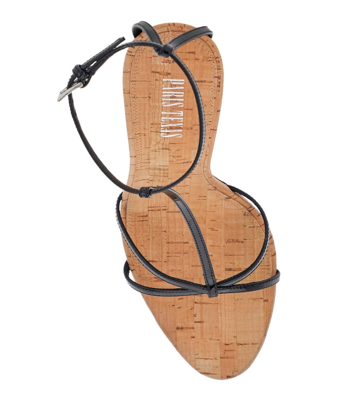 PARIS TEXAS Черные кожаные босоножки, фото 4