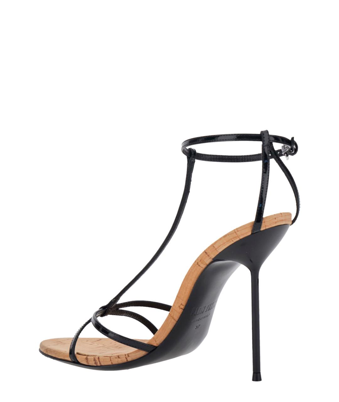 PARIS TEXAS Черные кожаные босоножки, фото 3