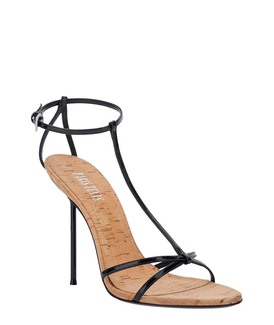 PARIS TEXAS Черные кожаные босоножки, фото 2