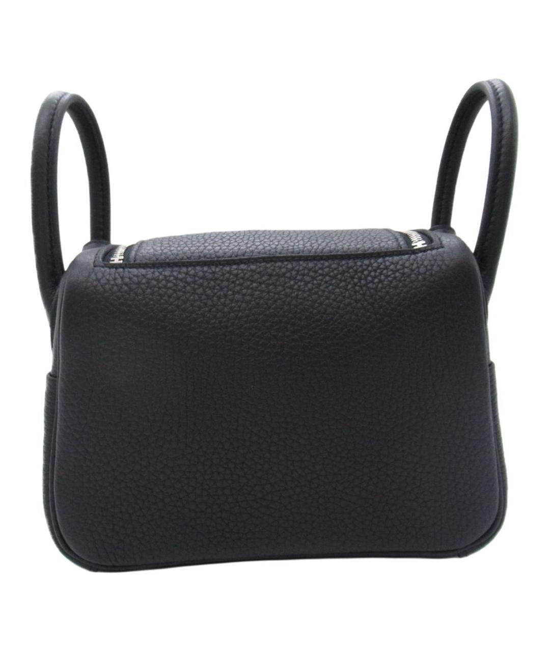 HERMES Черная кожаная сумка через плечо, фото 3