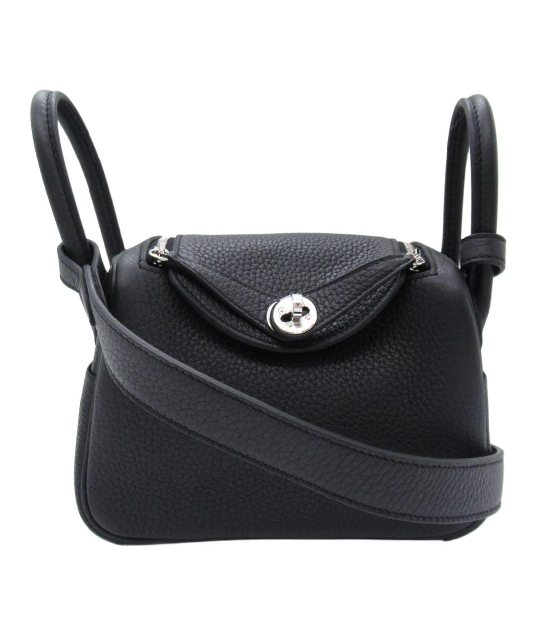 HERMES Черная кожаная сумка через плечо, фото 1