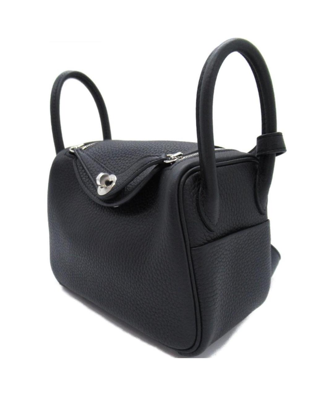 HERMES Черная кожаная сумка через плечо, фото 2