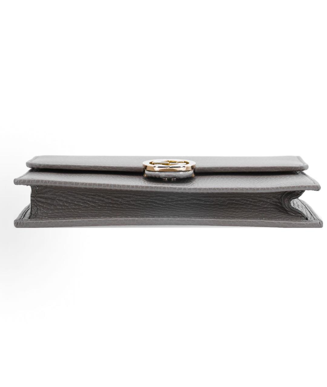 GUCCI Серая кожаная сумка через плечо, фото 4