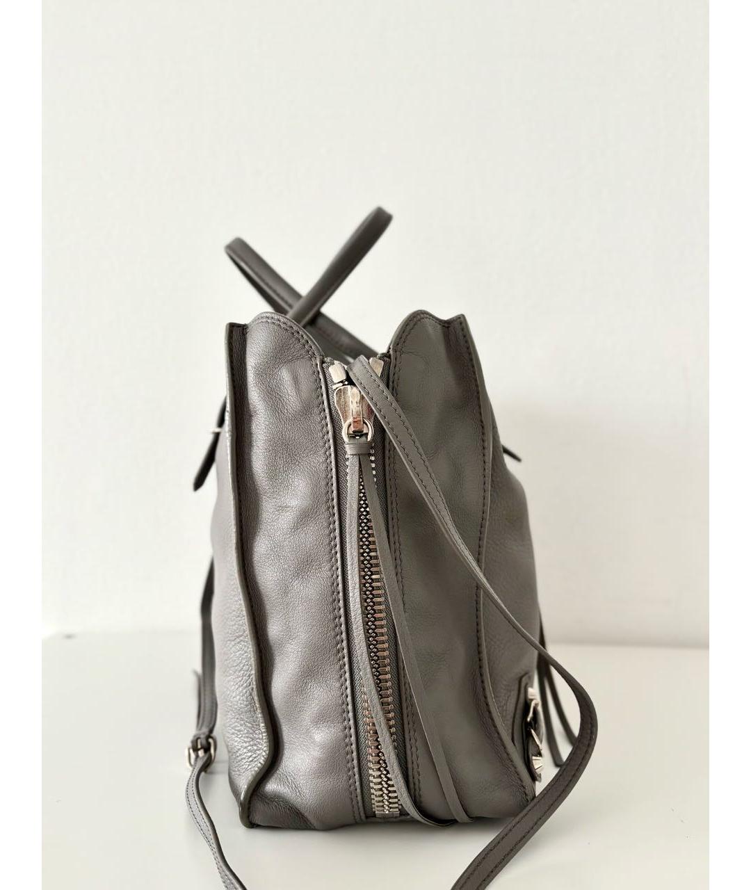 BALENCIAGA Серая кожаная сумка тоут, фото 5