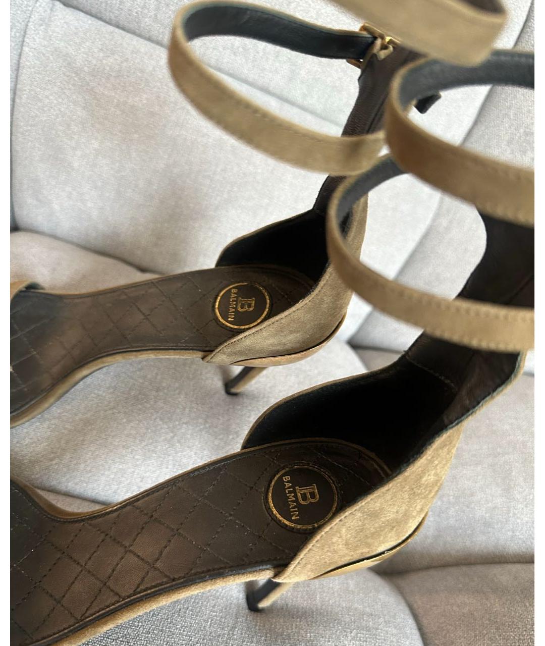 BALMAIN Хаки босоножки, фото 4
