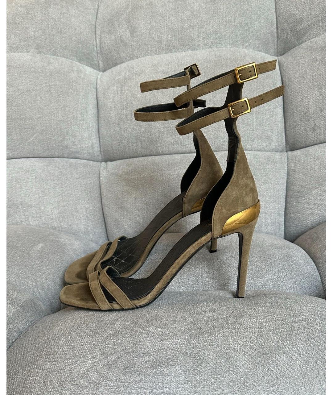 BALMAIN Хаки босоножки, фото 7