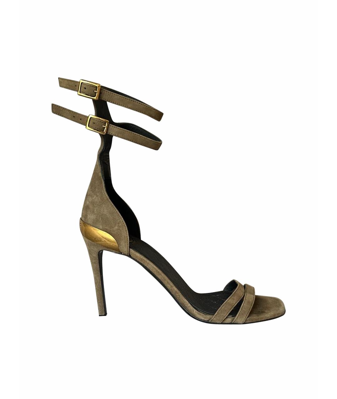 BALMAIN Хаки босоножки, фото 1