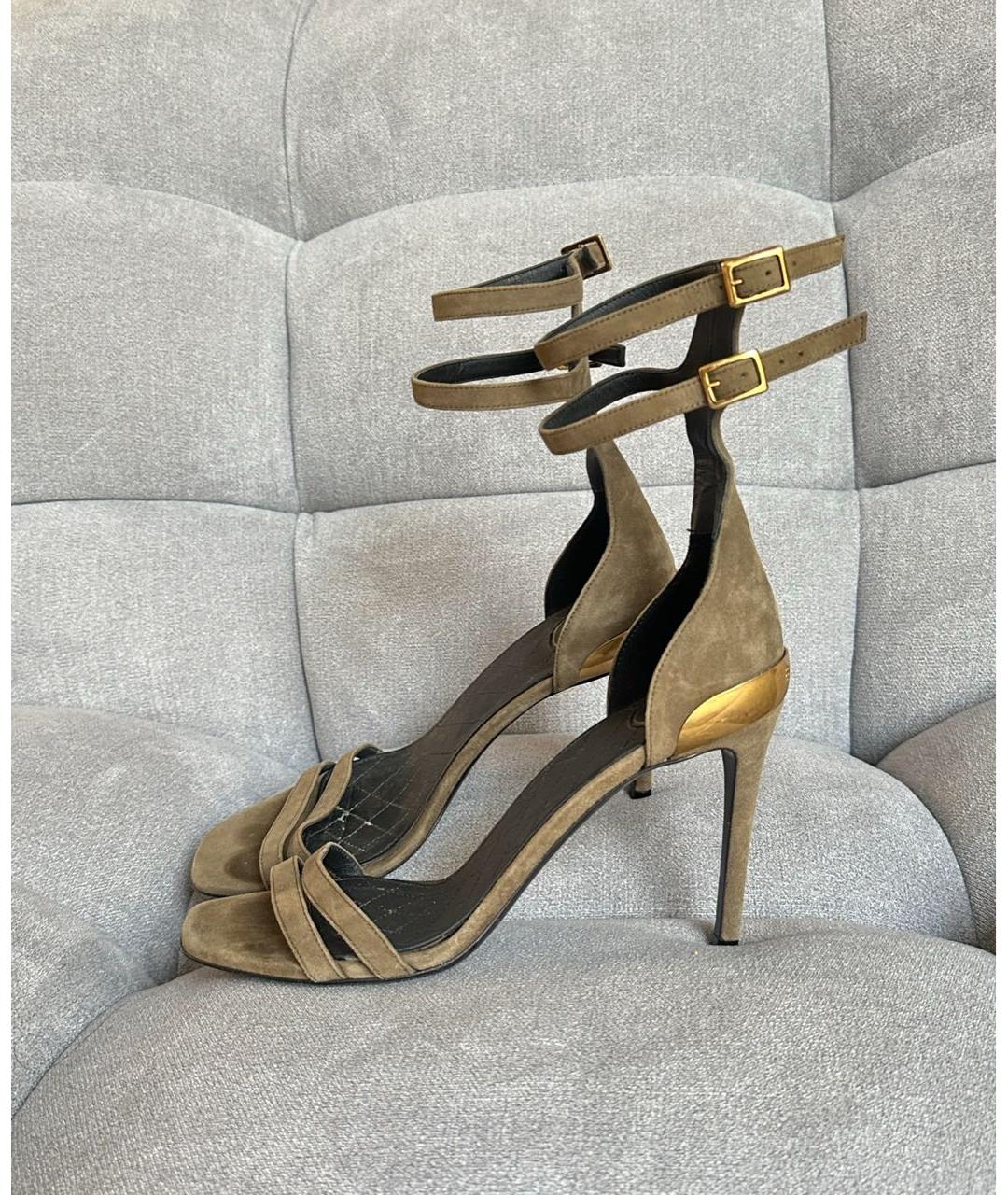 BALMAIN Хаки босоножки, фото 2