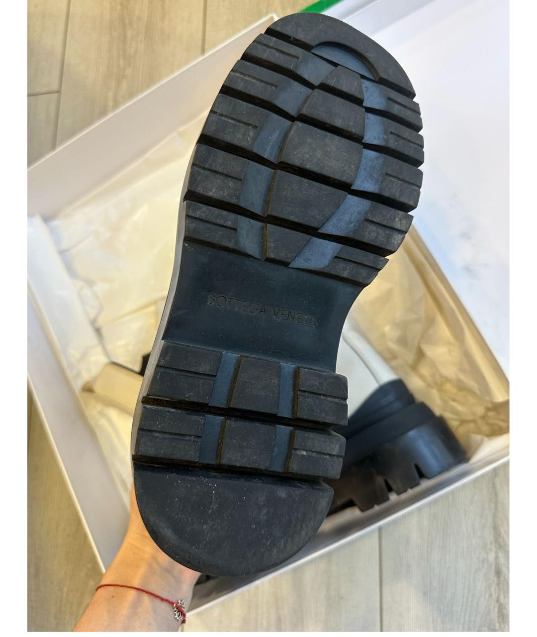 BOTTEGA VENETA Белые кожаные ботинки, фото 3