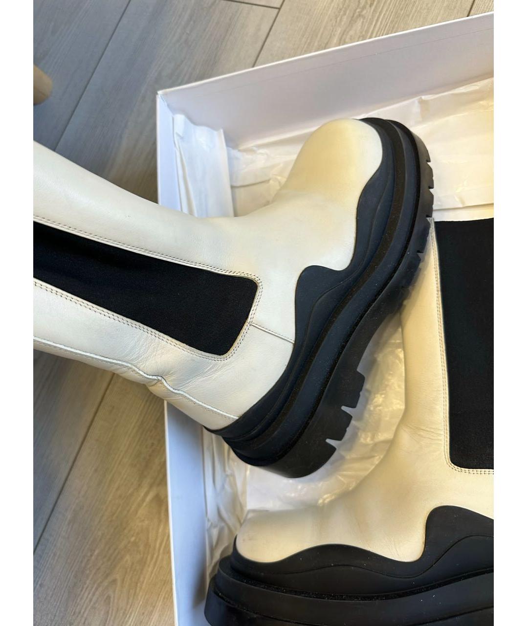 BOTTEGA VENETA Белые кожаные ботинки, фото 2