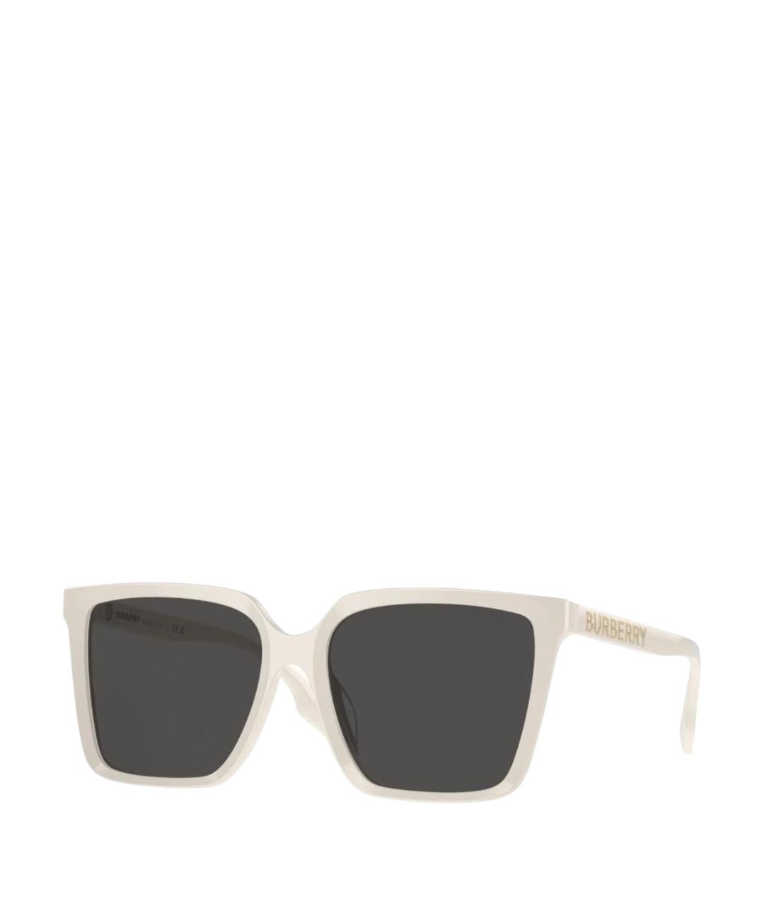 BURBERRY Белые пластиковые солнцезащитные очки, фото 1