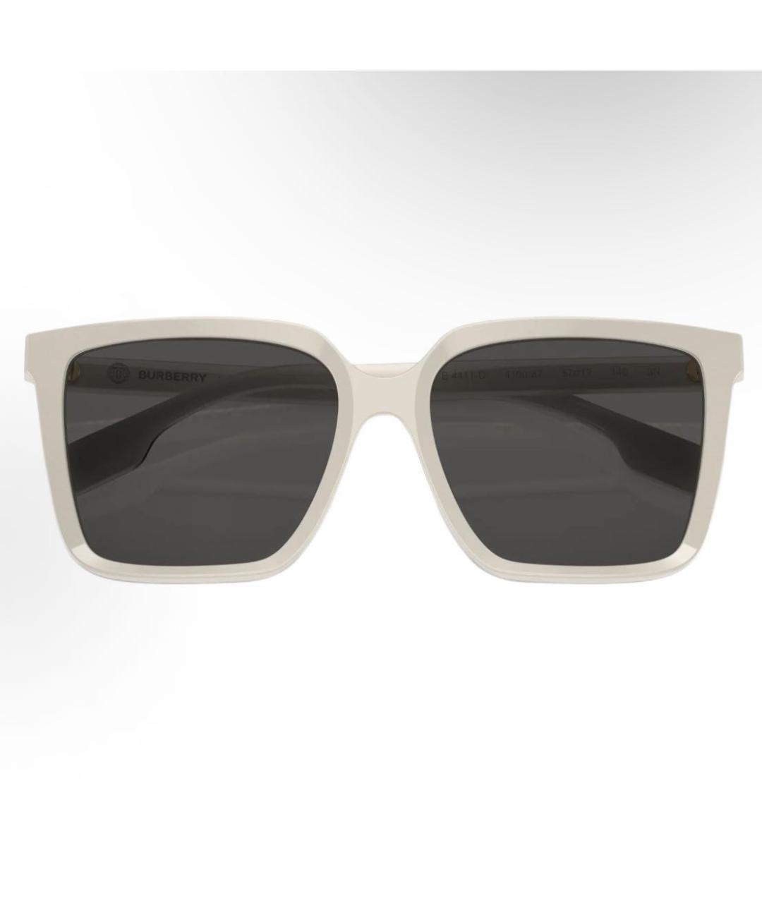 BURBERRY Белые пластиковые солнцезащитные очки, фото 4