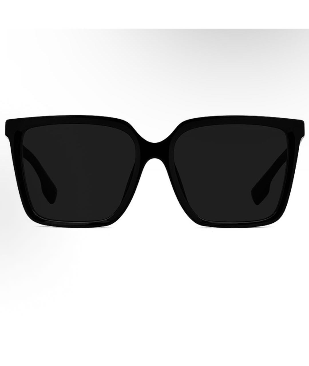 BURBERRY Черные пластиковые солнцезащитные очки, фото 3