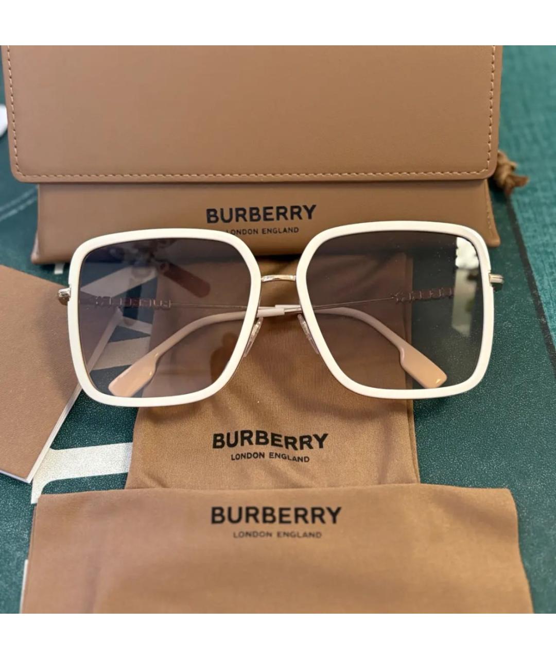 BURBERRY Белые солнцезащитные очки, фото 2