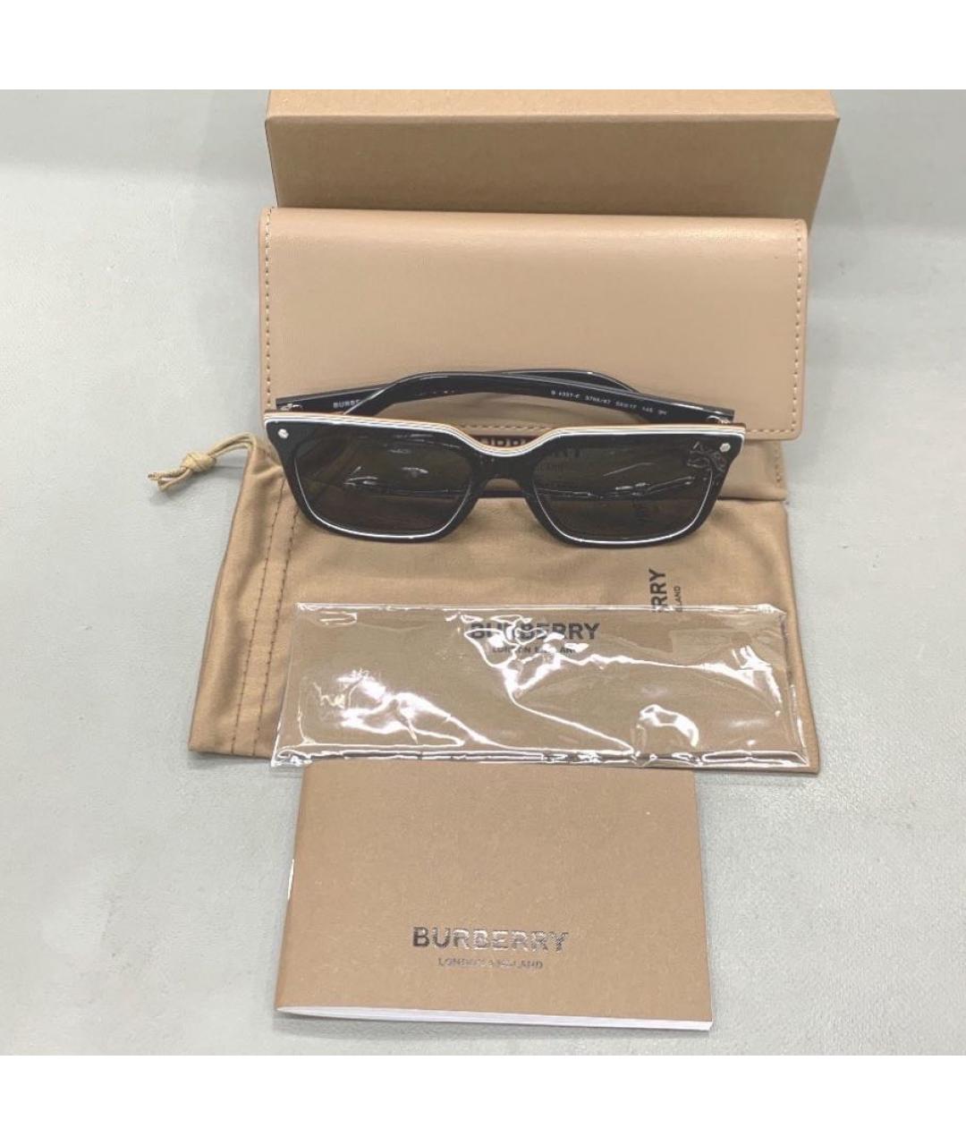 BURBERRY Черные пластиковые солнцезащитные очки, фото 2