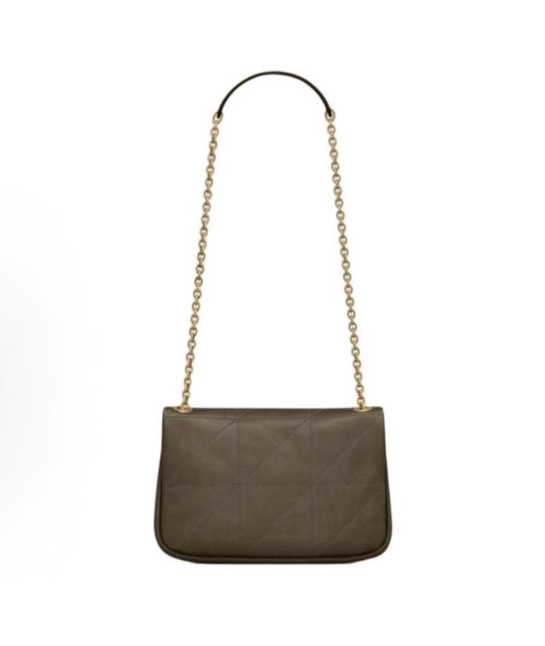 SAINT LAURENT Хаки кожаная сумка через плечо, фото 5