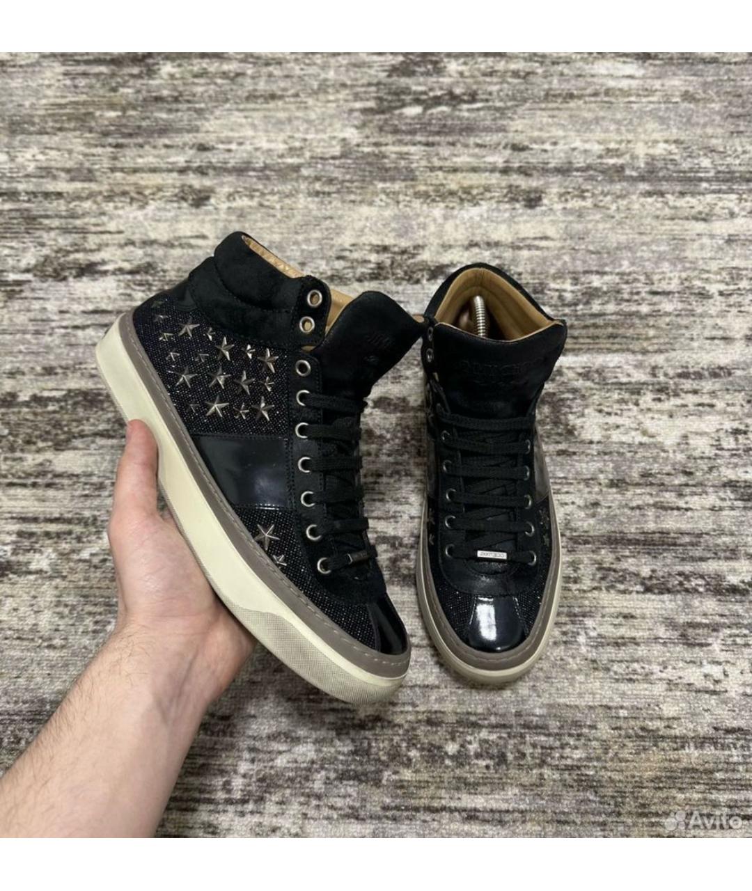 JIMMY CHOO Черные высокие кроссовки / кеды, фото 2