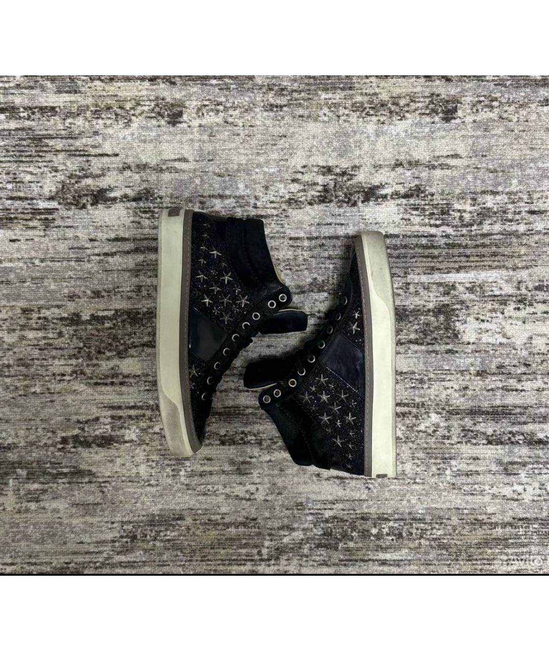 JIMMY CHOO Черные высокие кроссовки / кеды, фото 3