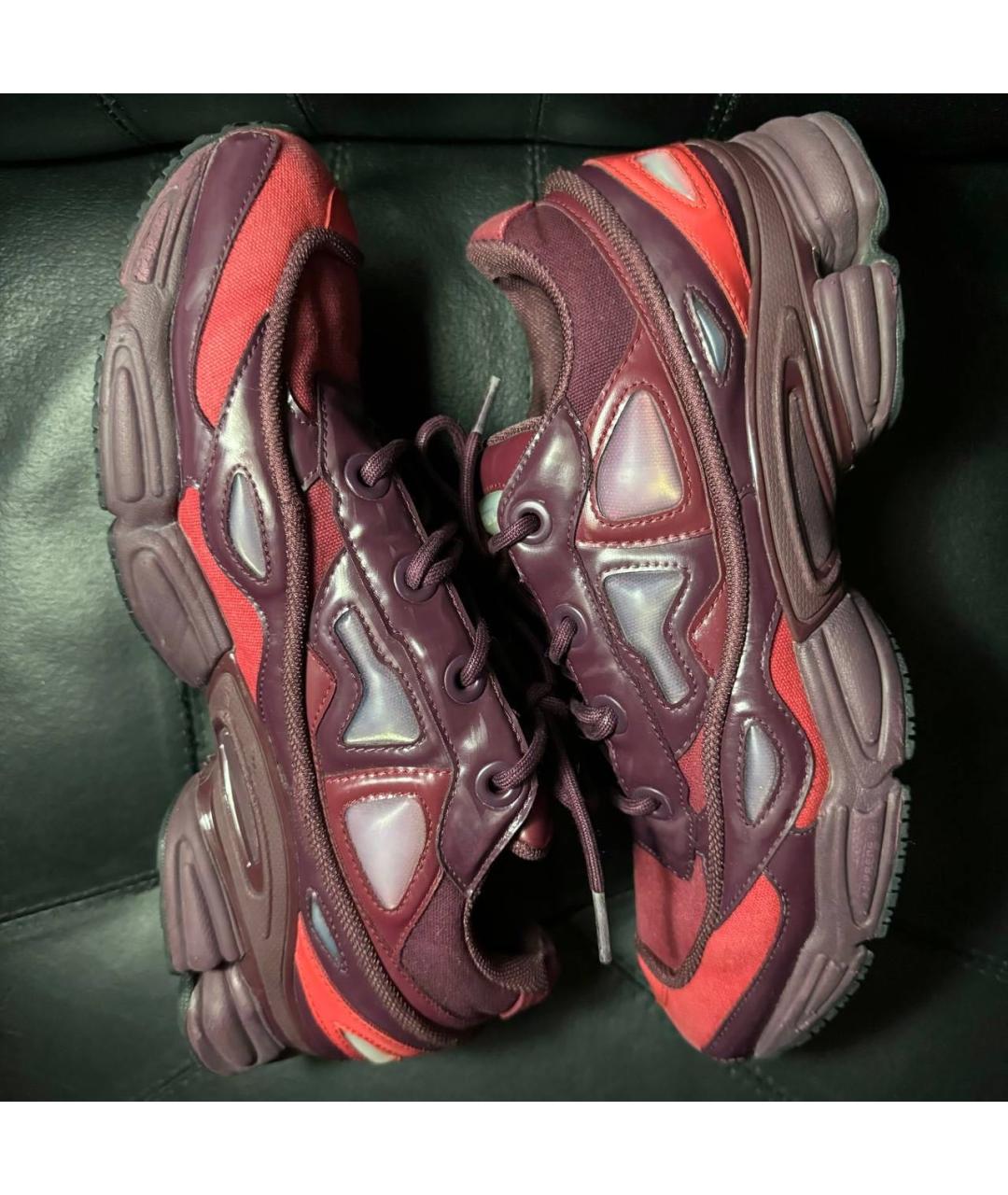 ADIDAS X RAF SIMONS Бордовые текстильные низкие кроссовки / кеды, фото 5