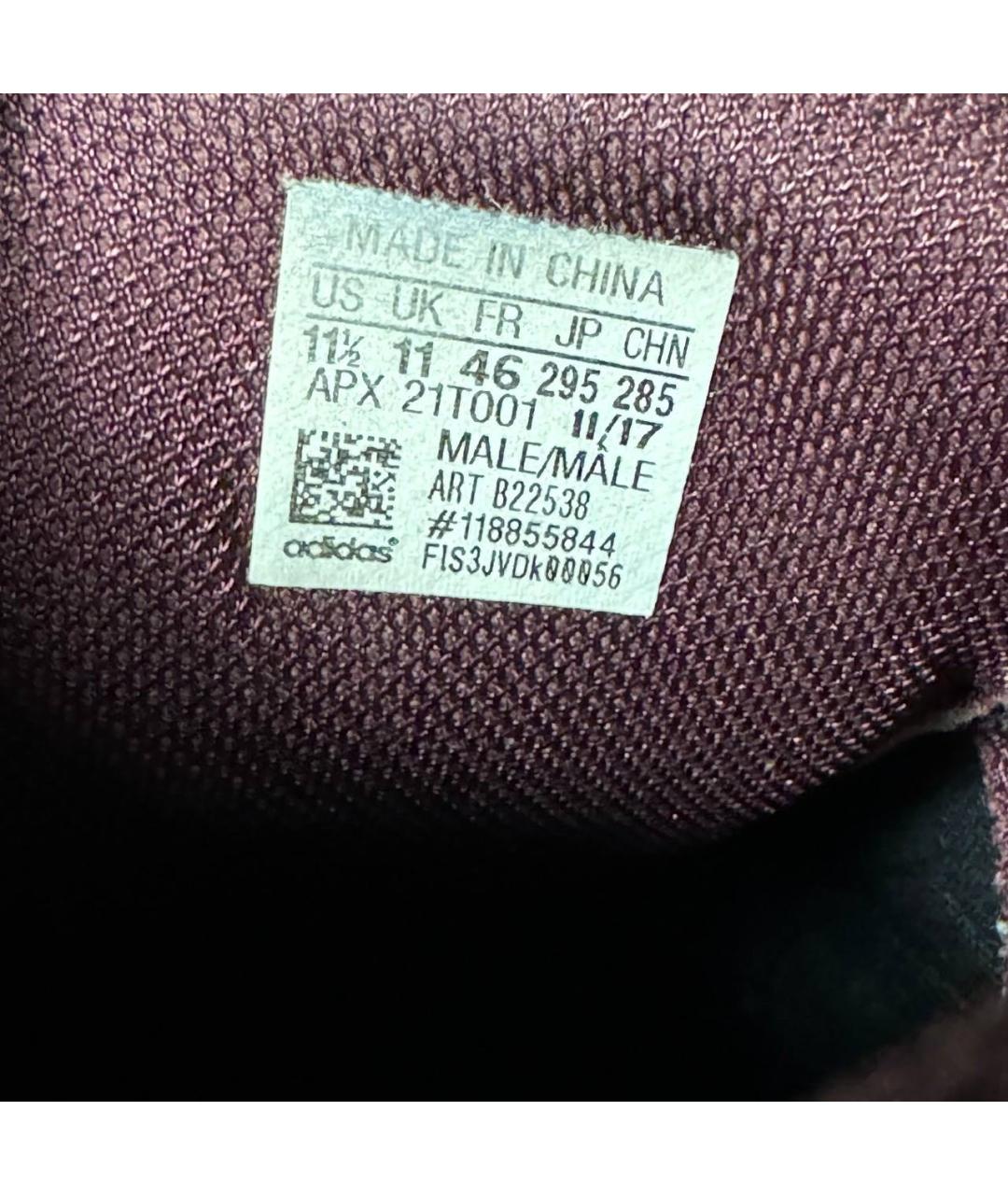 ADIDAS X RAF SIMONS Бордовые текстильные низкие кроссовки / кеды, фото 6