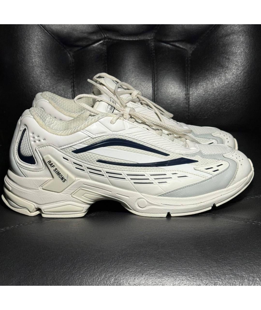 RAF SIMONS Белые текстильные низкие кроссовки / кеды, фото 9