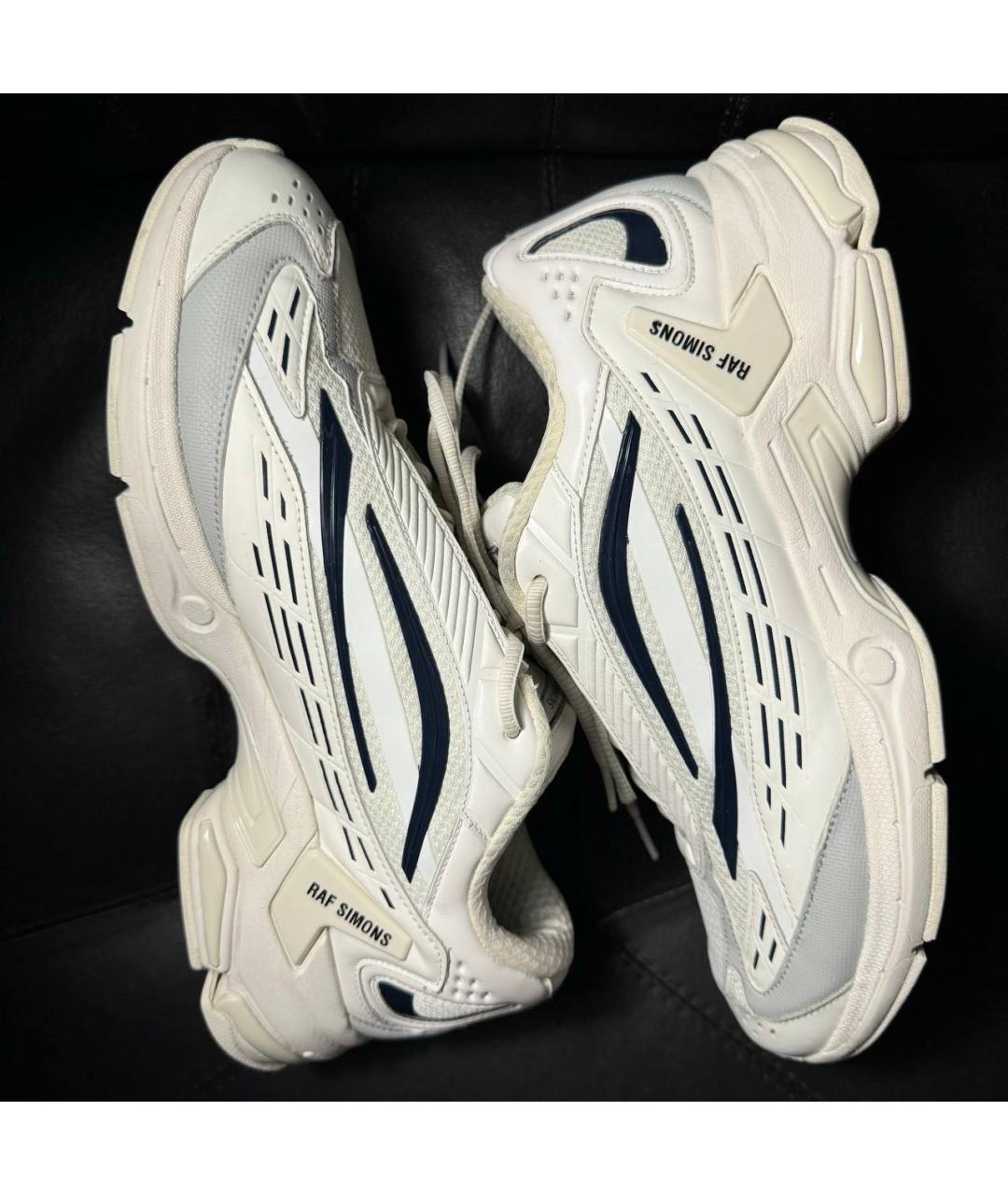 RAF SIMONS Белые текстильные низкие кроссовки / кеды, фото 5