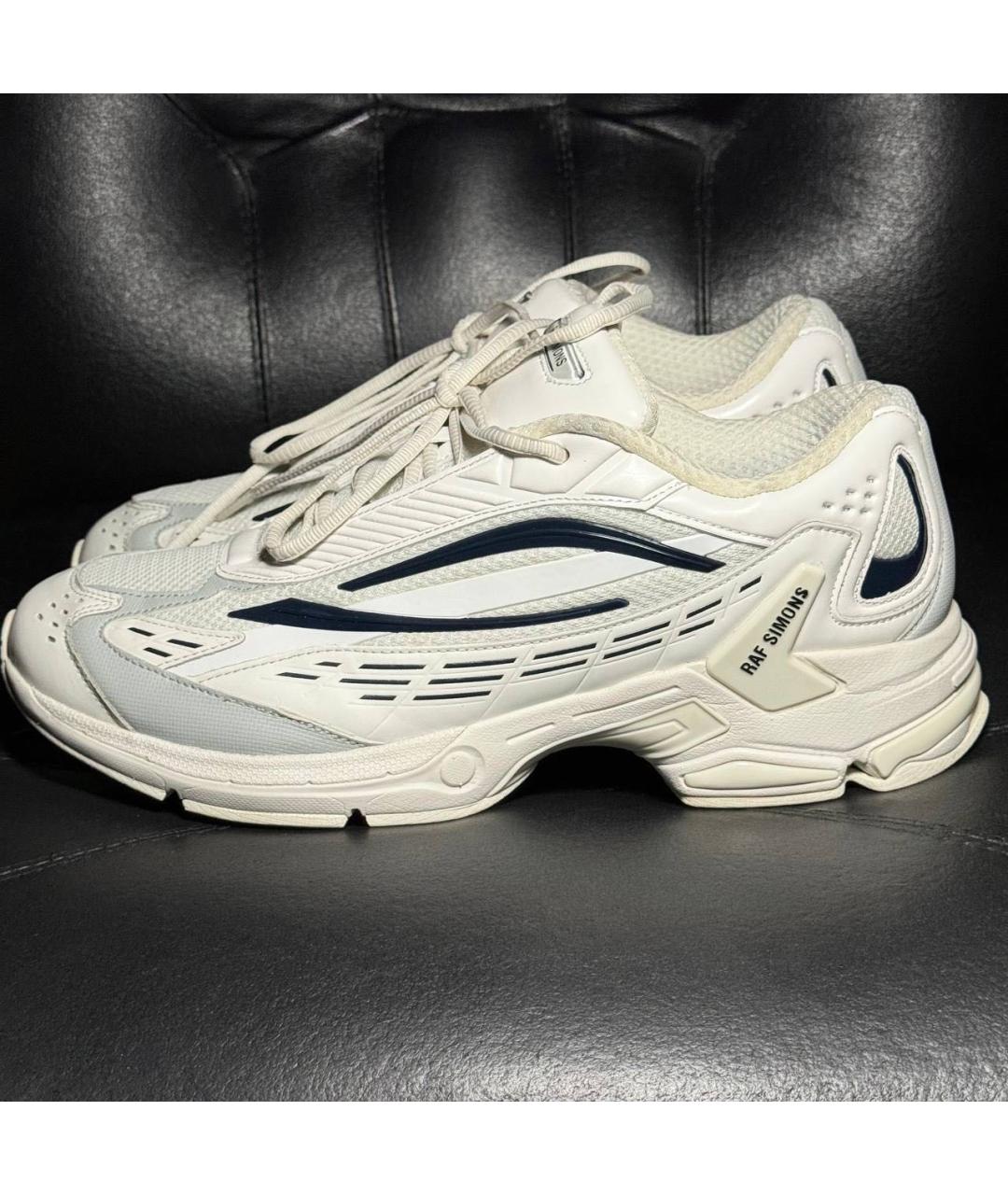 RAF SIMONS Белые текстильные низкие кроссовки / кеды, фото 3