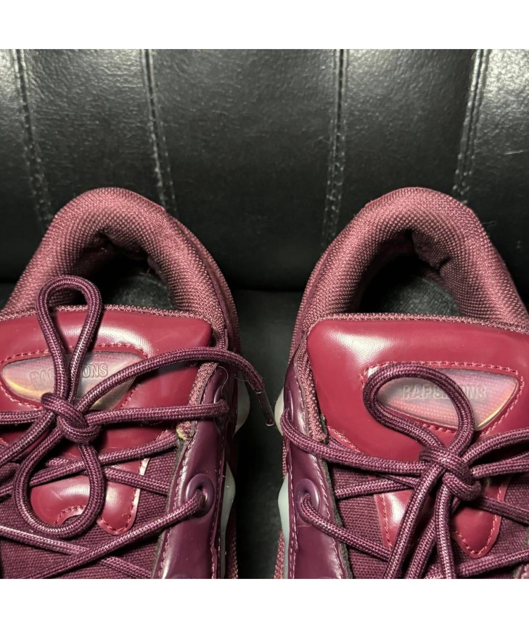 ADIDAS X RAF SIMONS Бордовые текстильные низкие кроссовки / кеды, фото 8