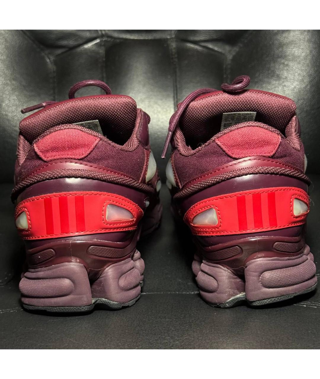 ADIDAS X RAF SIMONS Бордовые текстильные низкие кроссовки / кеды, фото 2