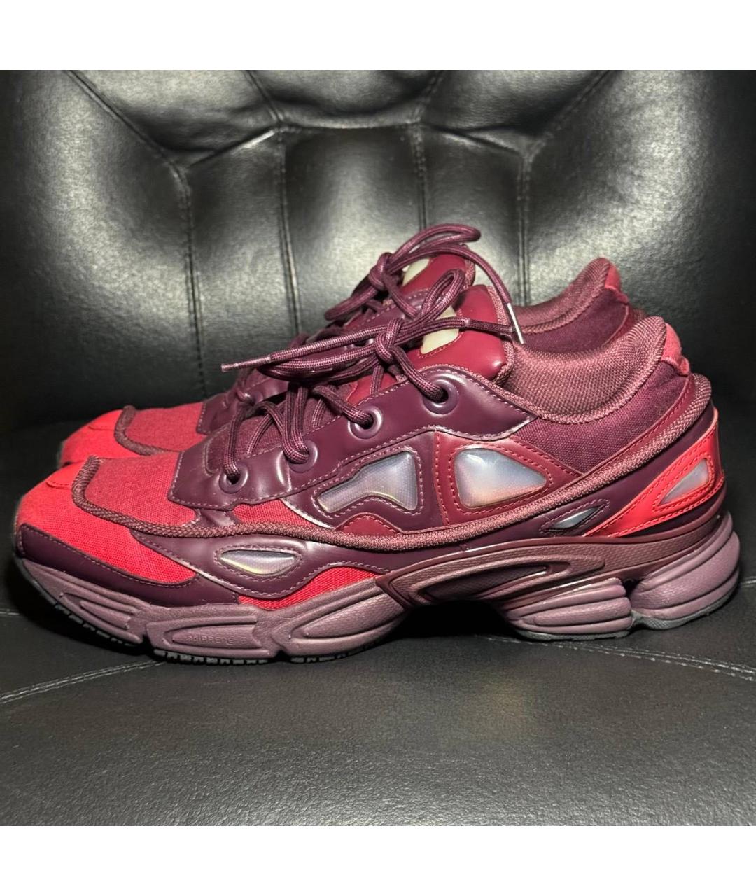 ADIDAS X RAF SIMONS Бордовые текстильные низкие кроссовки / кеды, фото 3