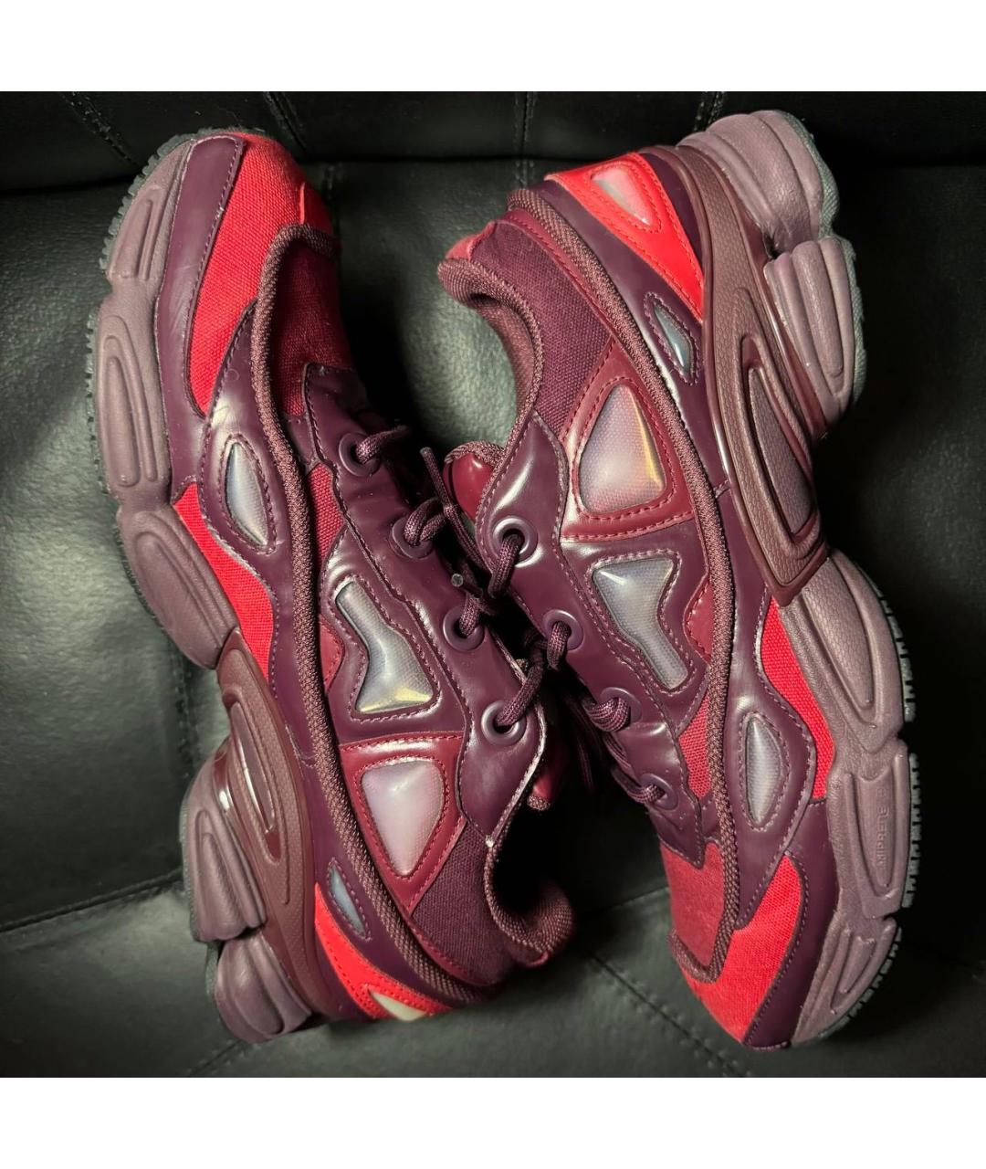 ADIDAS X RAF SIMONS Бордовые текстильные низкие кроссовки / кеды, фото 5