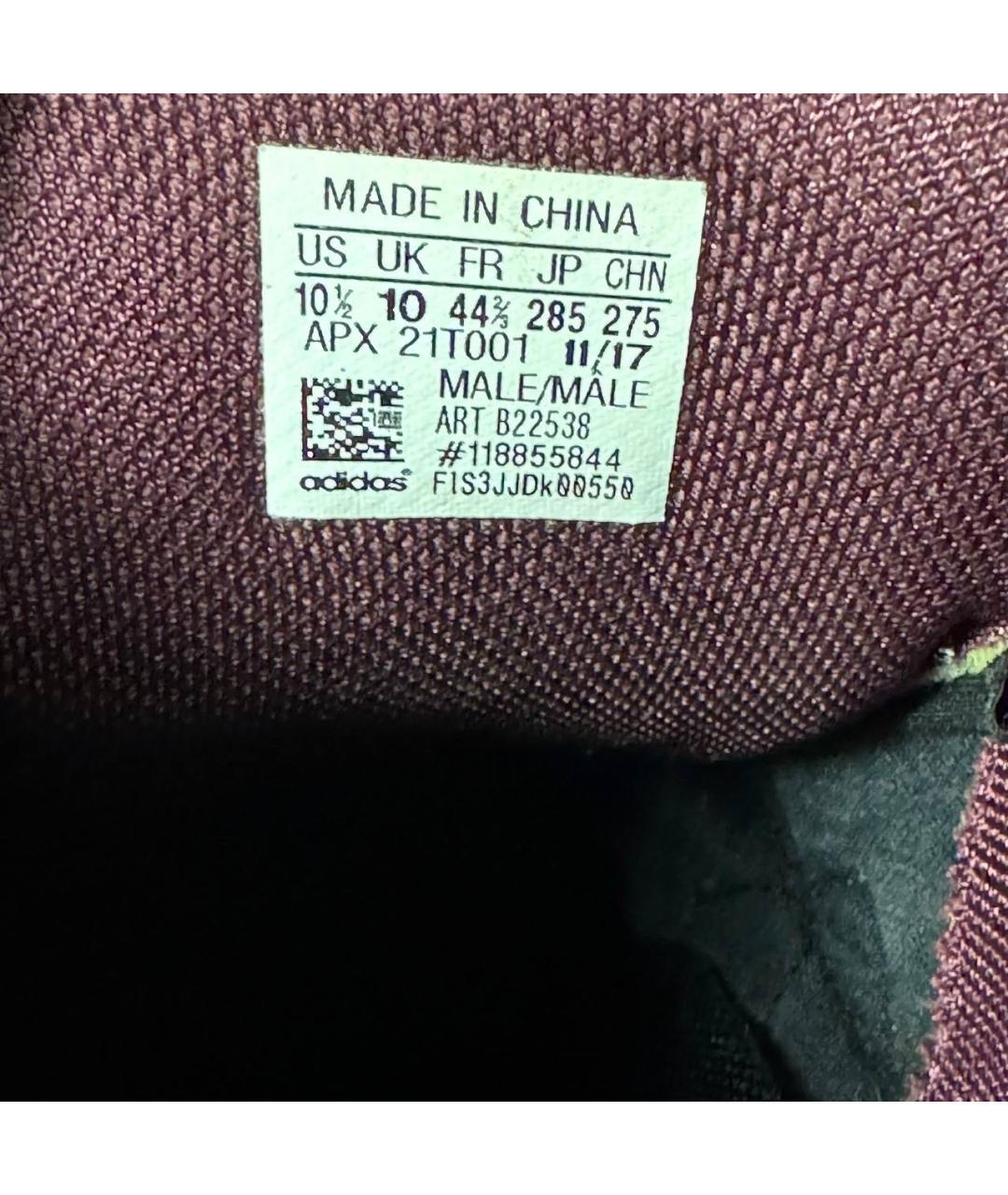 ADIDAS X RAF SIMONS Бордовые текстильные низкие кроссовки / кеды, фото 6