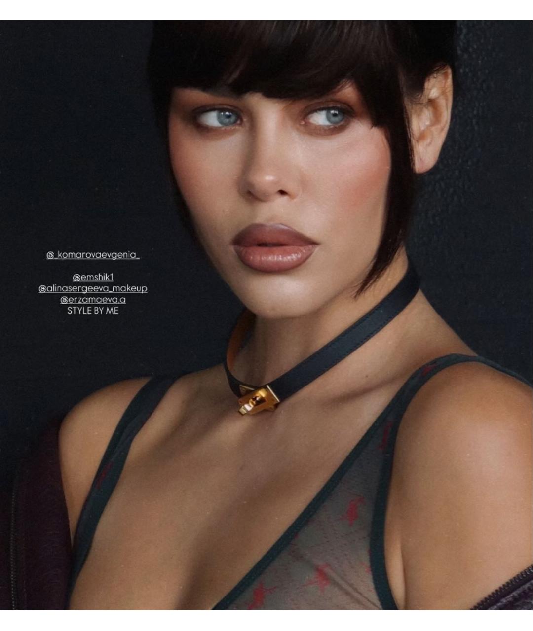 HERMES Черный металлический чокер, фото 3