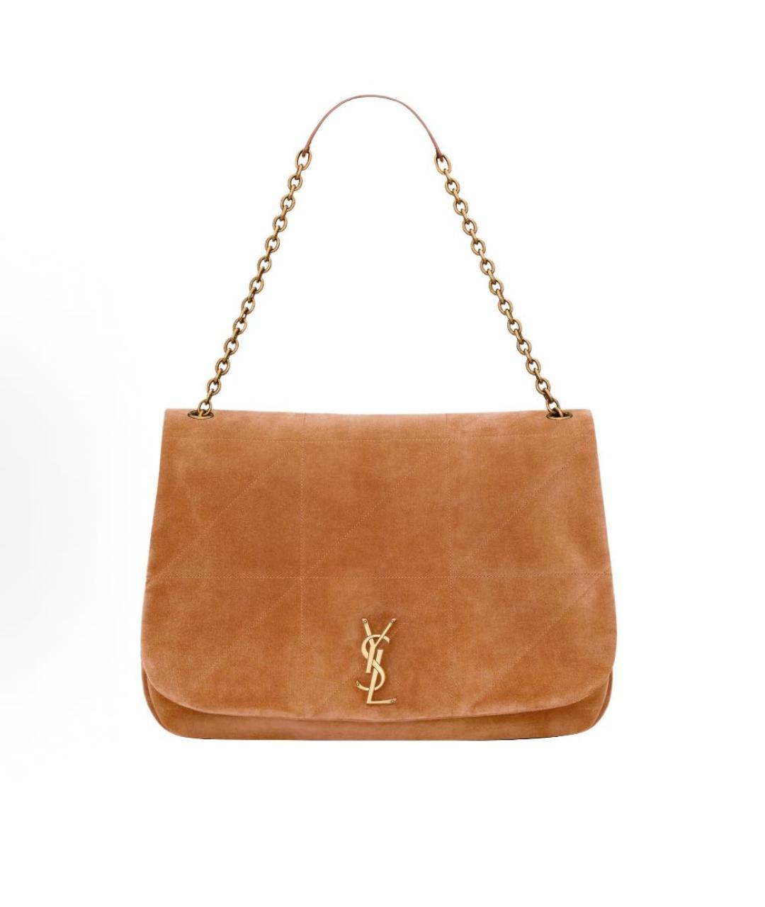 SAINT LAURENT Коричневая замшевая сумка через плечо, фото 9